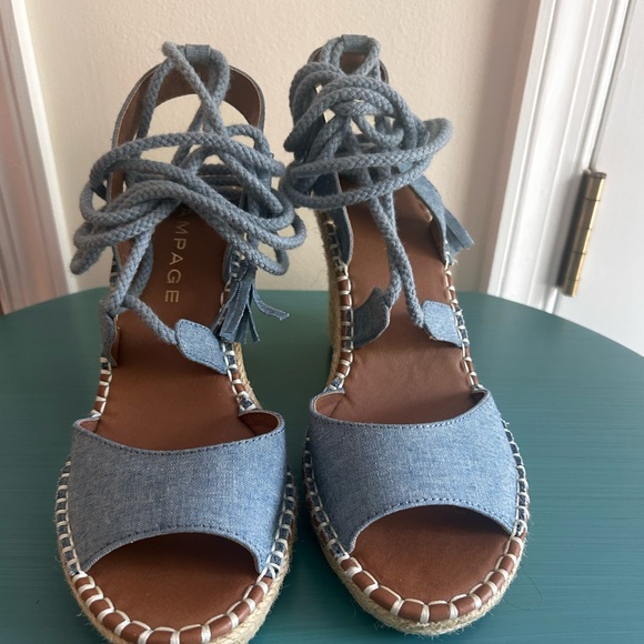 Rampage Blue Denim Espadrille Wedges - Picture 6 of 7